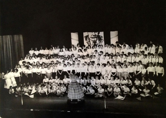 Ethel Jenkins Weinstein Conducting the Shule Chorus, May 7, 1961